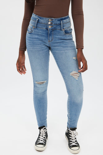 Light Blue Distressed Extreme Cut Out Skinny Jeans - Lilie – Rebellious  Fashion