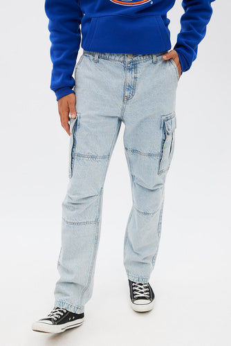 Denim Cargo Joggers