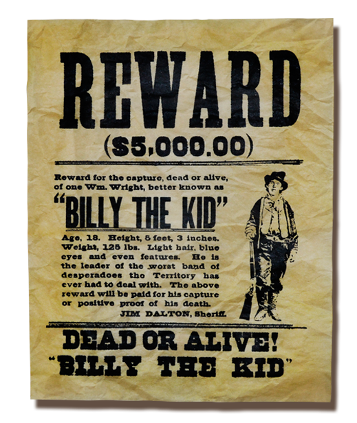 Billy the Kid Wanted Poster (11.25