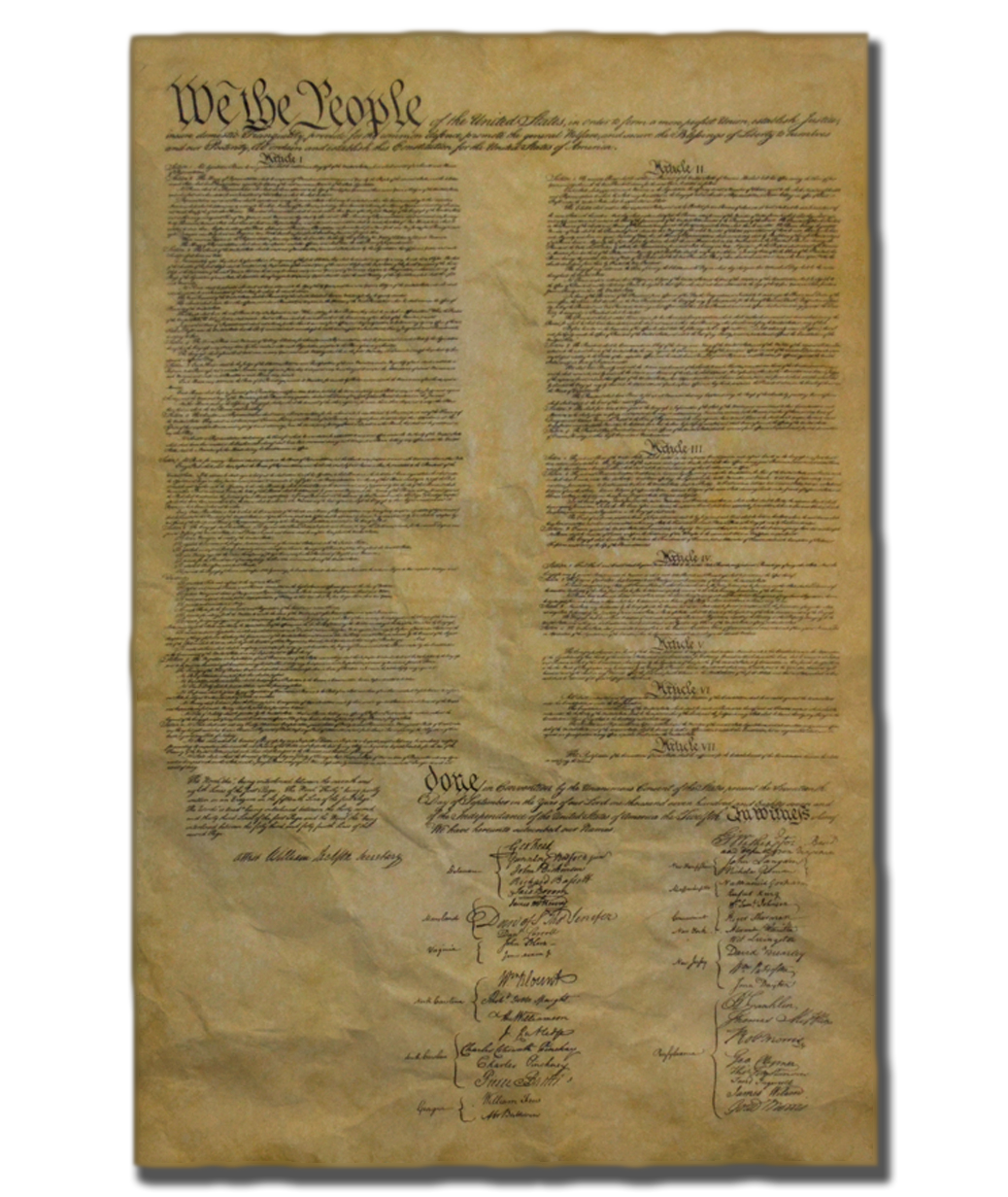 United States Constitution 1787 Poster Size 23 X 29