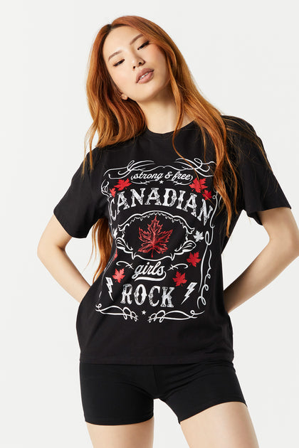 Belyse stak Snart Canadian Girls Rock Graphic Boyfriend T-Shirt – Urban Planet