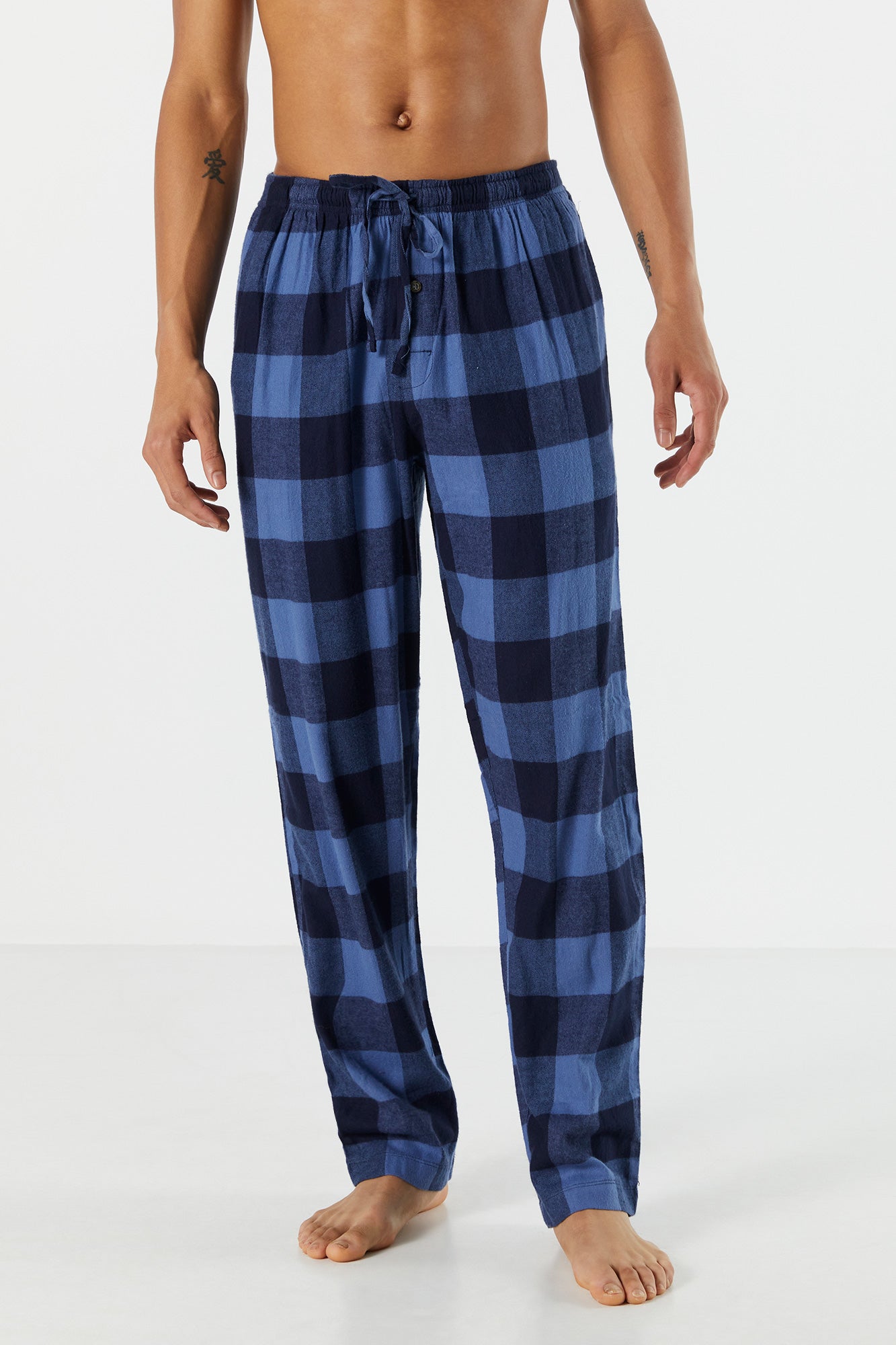 urban planet plaid pajama pant | blue | small | men's