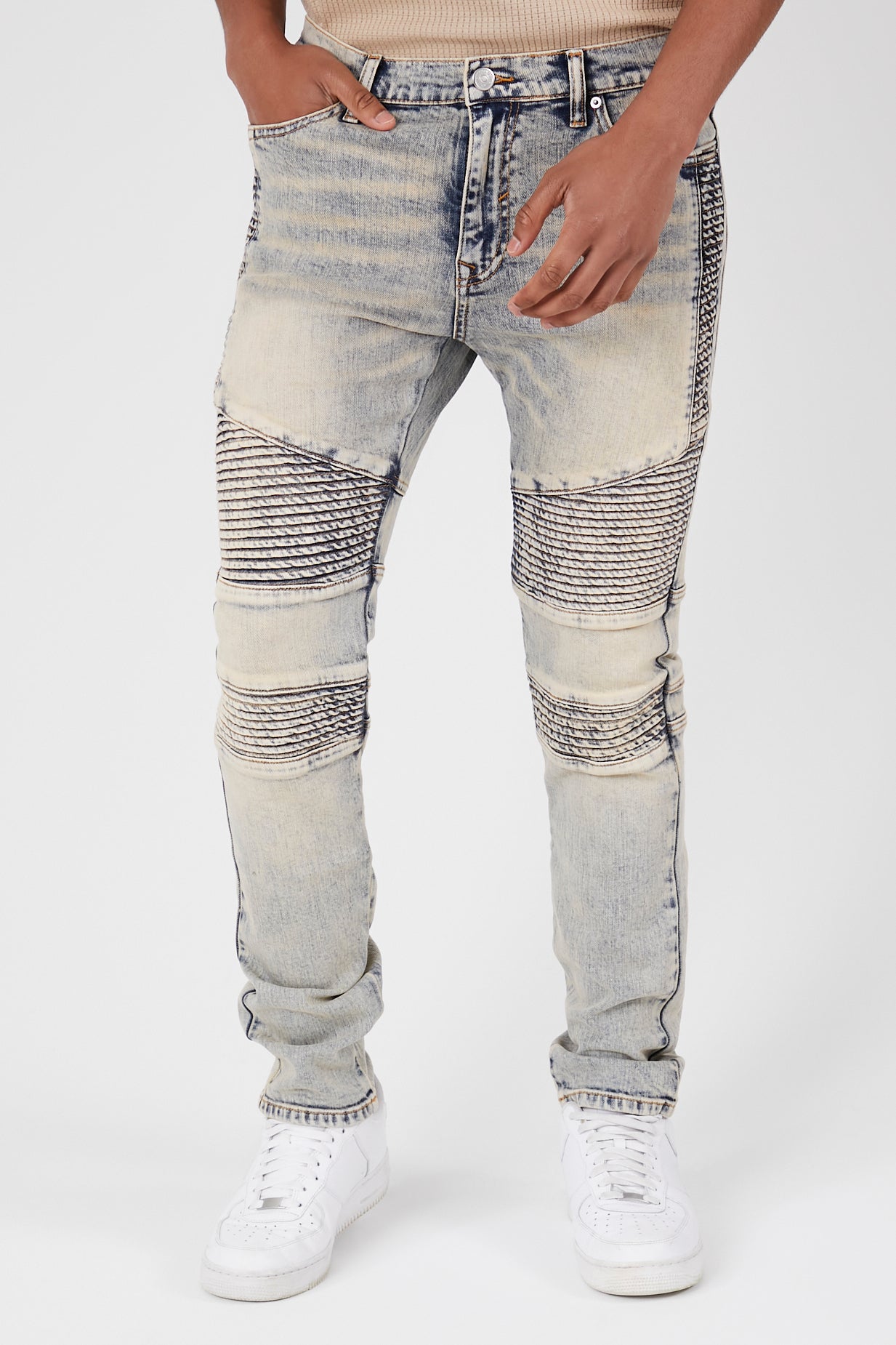 urban planet moto skinny jeans | light denim blue | 29 | men's