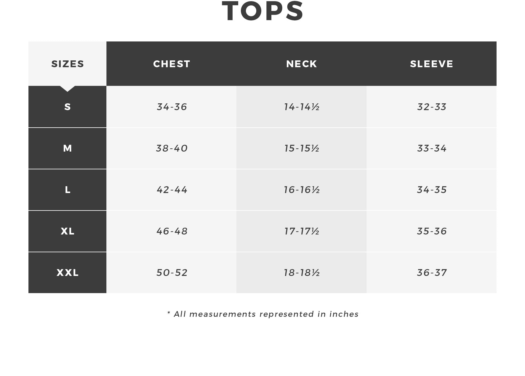 Urban Outfitter Size Chart