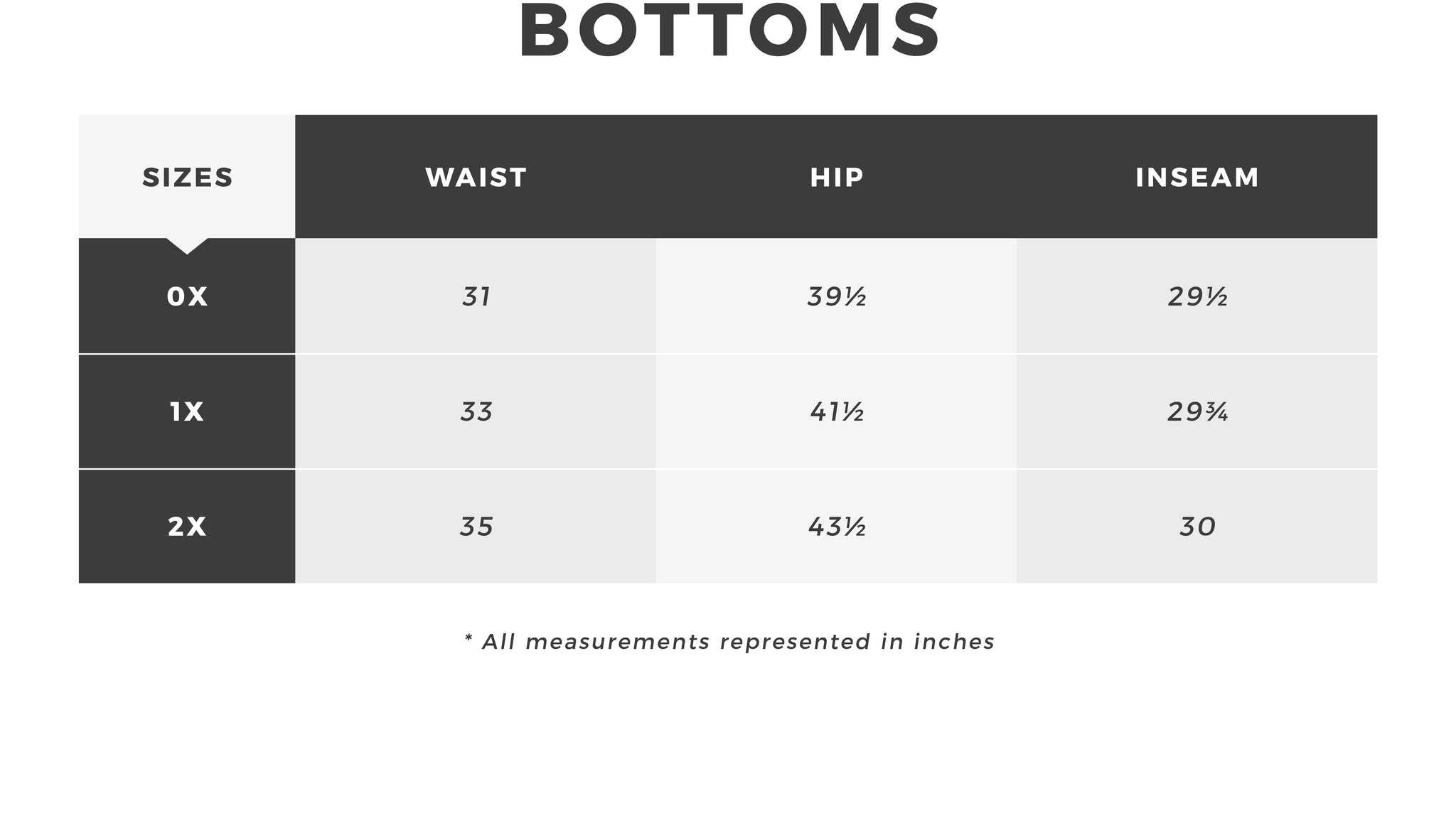 dc shoe size chart inches