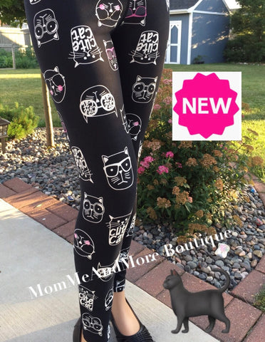 Black Cat Halloween Leggings MomMeAndMore Boutique