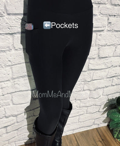 Womens Best Black Leggings With Pockets, MomMeAndMore Boutique