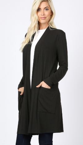 womens black cardigan with pockets