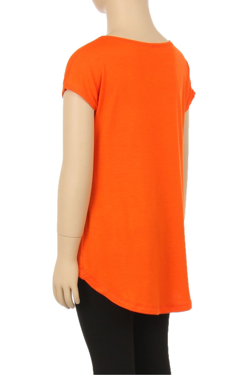 Girls Best Top Kids Solid Orange Short Sleeve Shirt – MomMe and More