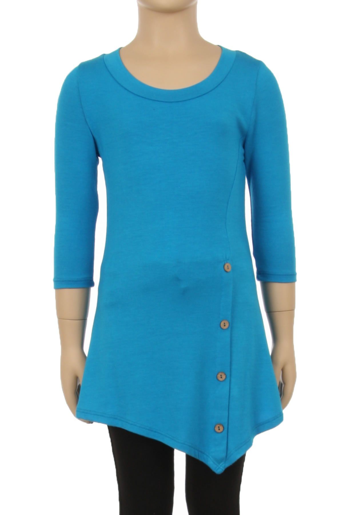 Girls Teal Blue Dress Long Tunic Top For Kids – MomMe and More