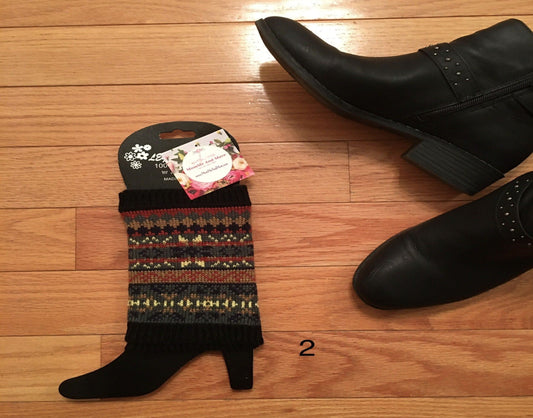 Womens Lace Trim Leg Warmer | Short Sweater Boot Cuff