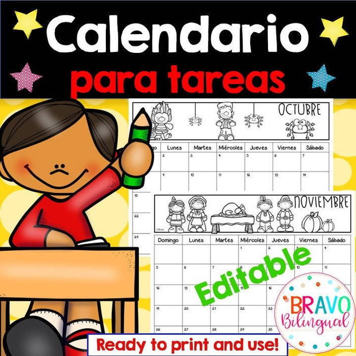 Calendario para Tareas (Editable)