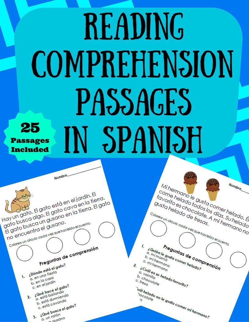 vertegenwoordiger lichtgewicht Jachtluipaard Reading Comprehension Passages in Spanish (Lectura facil en español) –  Bilingual Marketplace