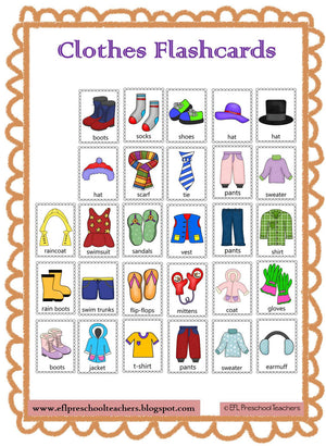 Clothes Unit for Kindergarten ELL – Bilingual Marketplace