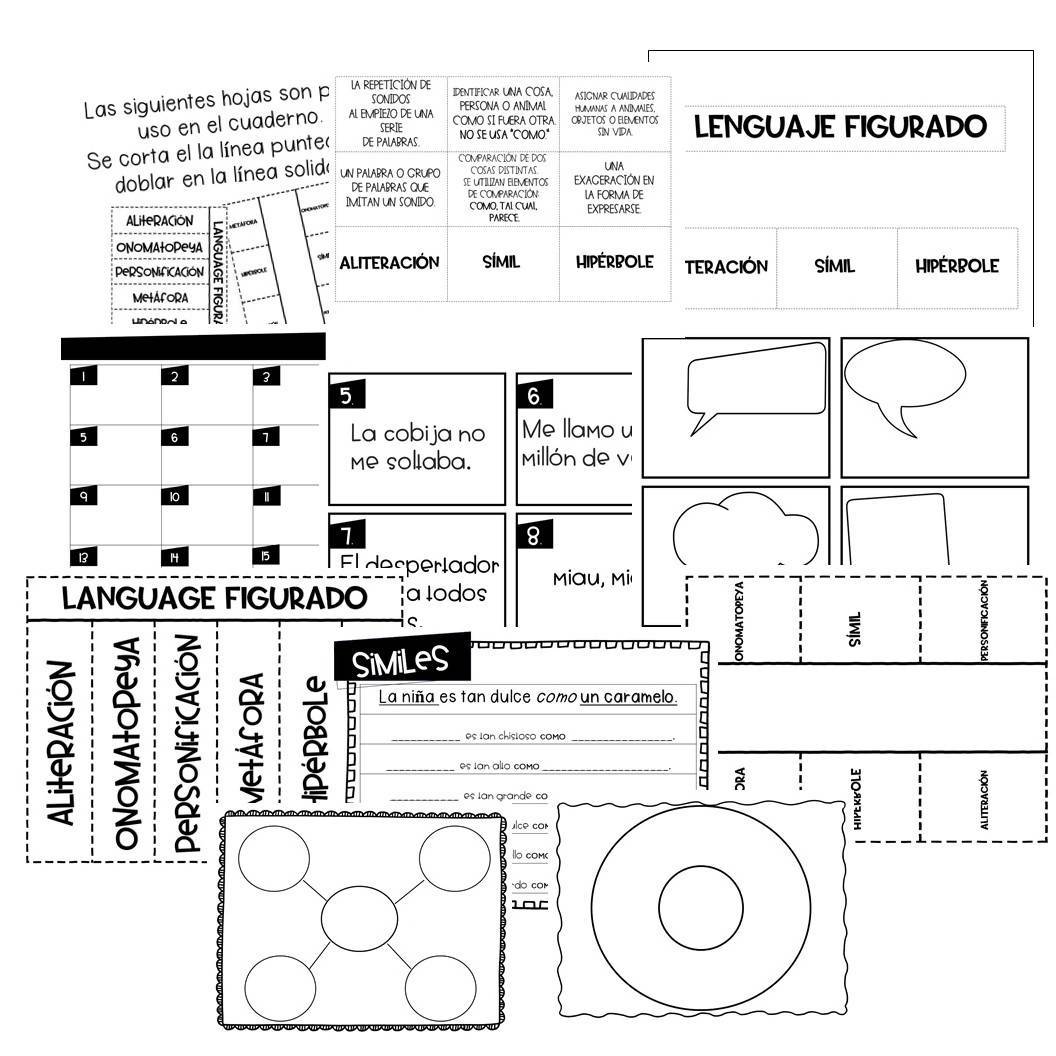 Lenguaje Figurado Posters Y Actividades Figurative Language Posters I Bilingual Marketplace 9660