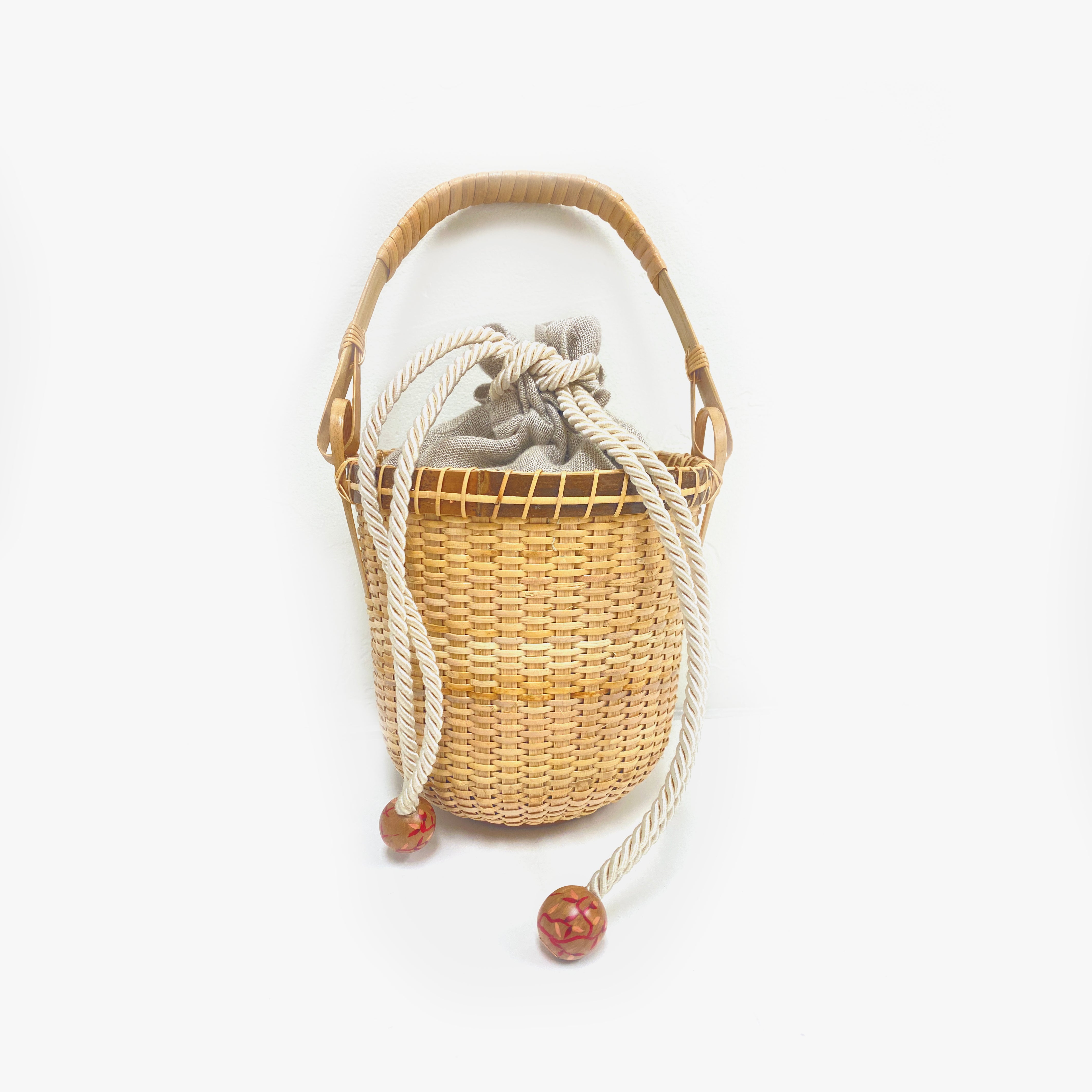 Bamboo Purse with Silk Lining and Marquetry