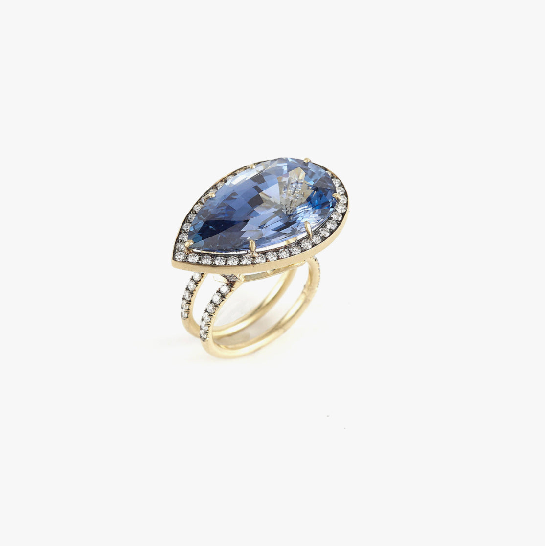 Pear Shape Ceylon Heated Sapphire Ring
