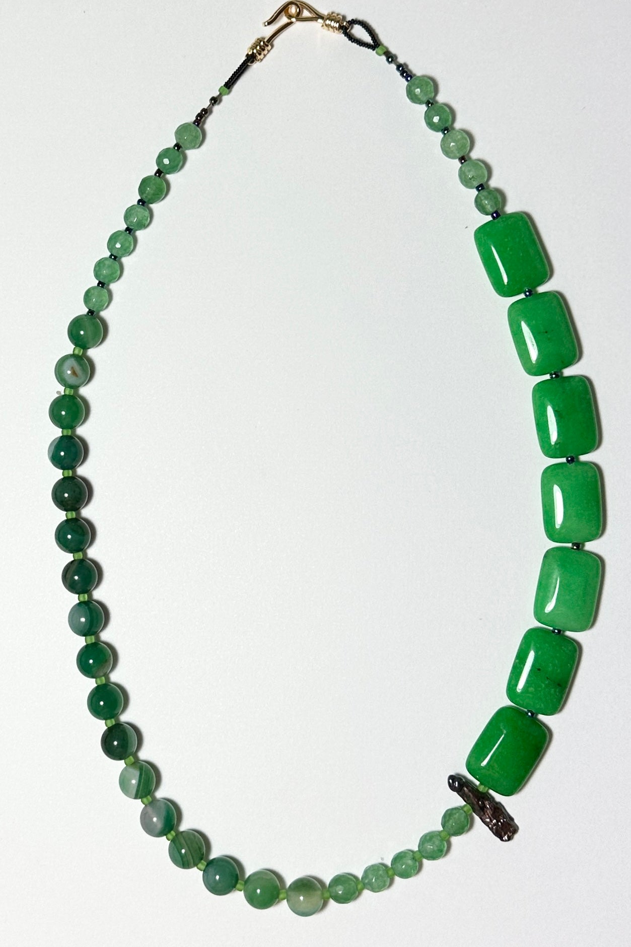 Necklace Green Stones