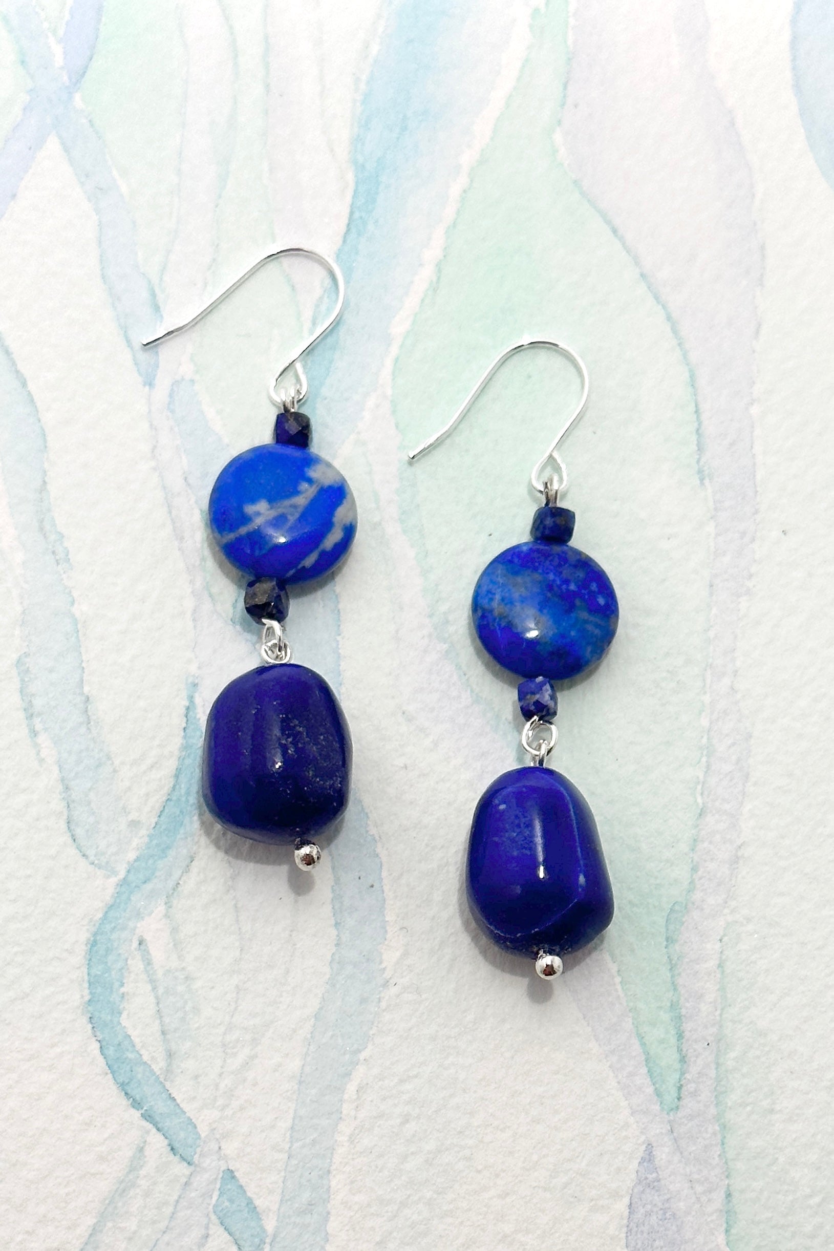 Earrings Histoire Lapis Lazuli Round