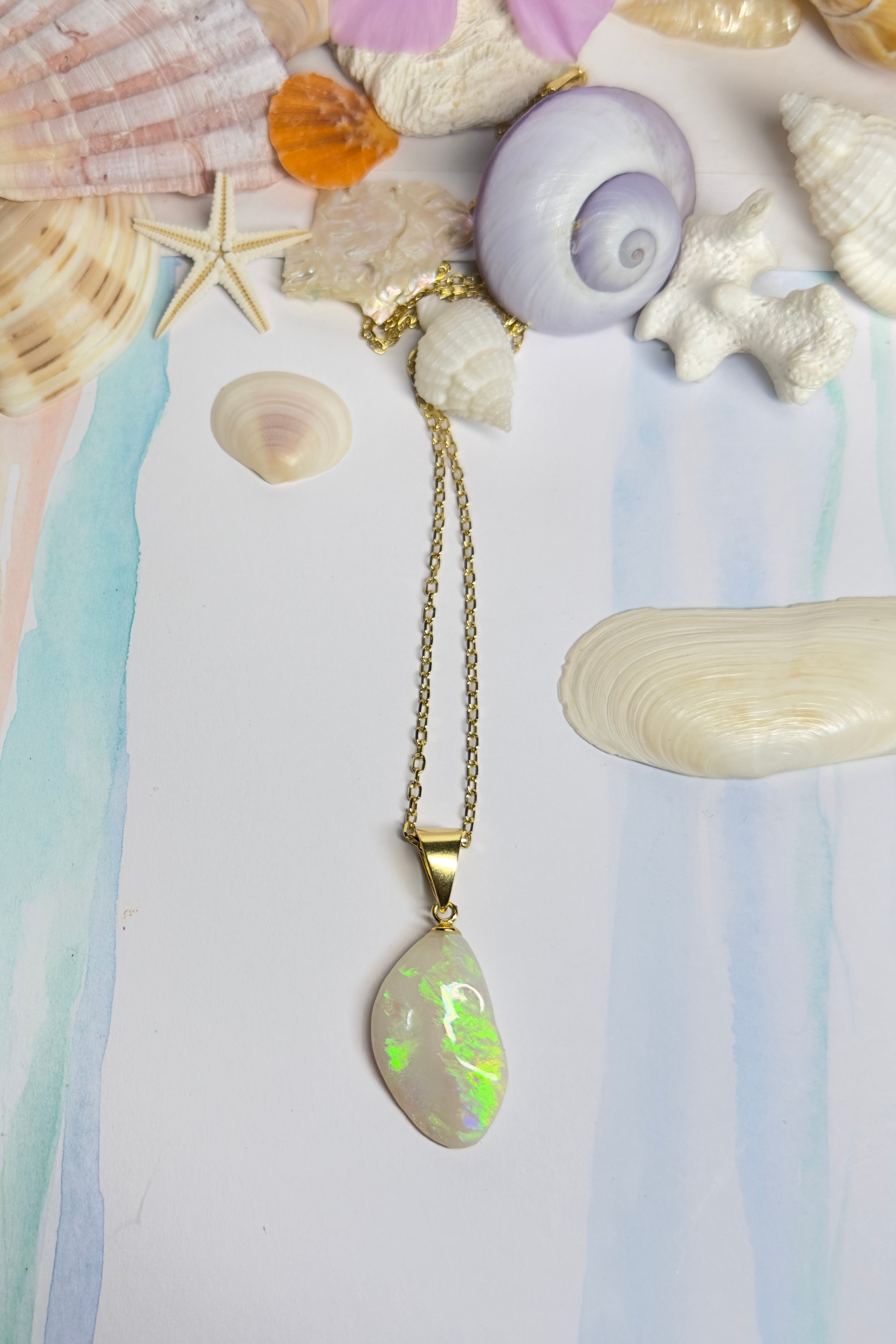 Pendant Australian Opal Green Fizz