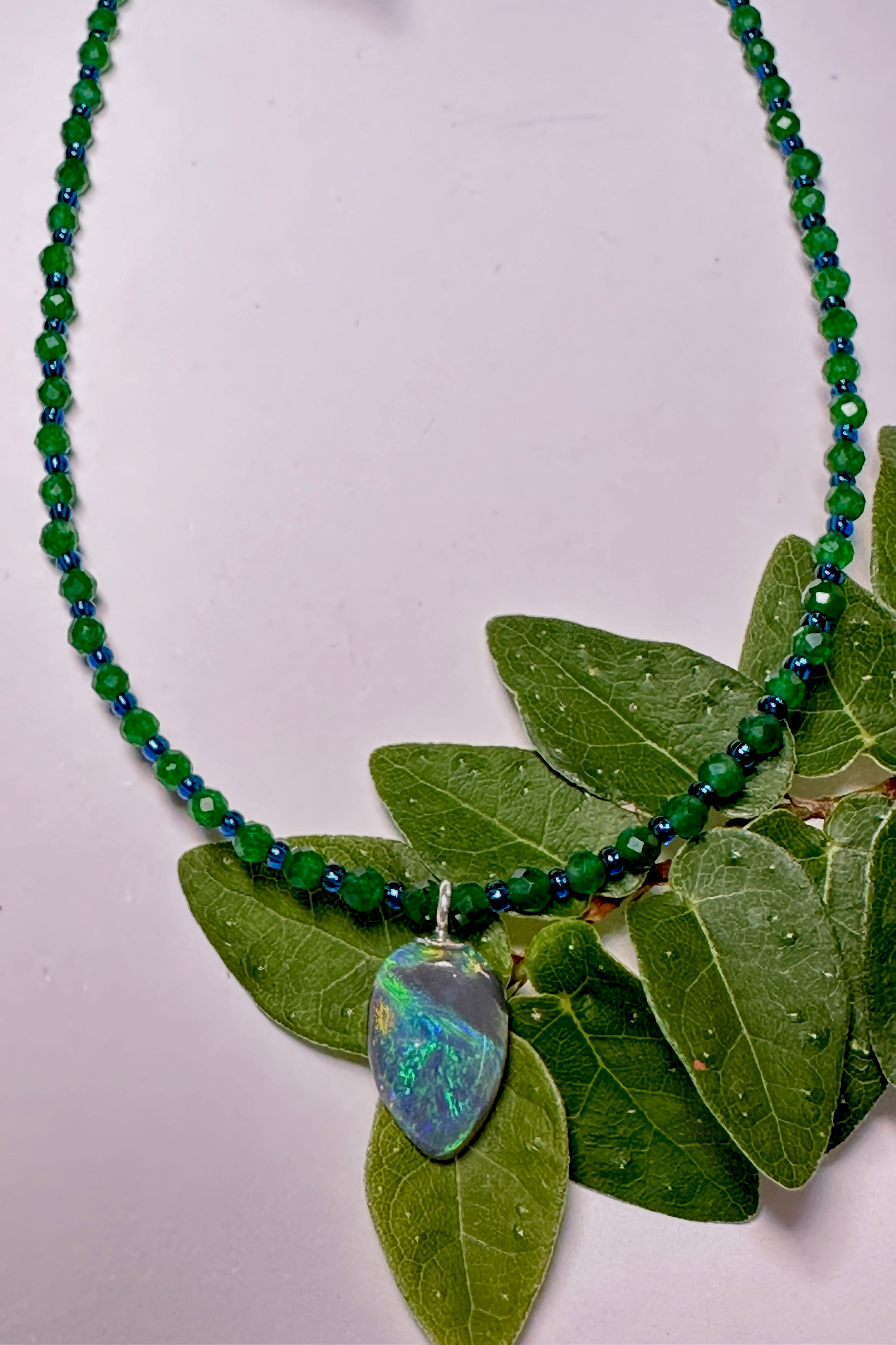 Necklace Australian Opal Emerald Green