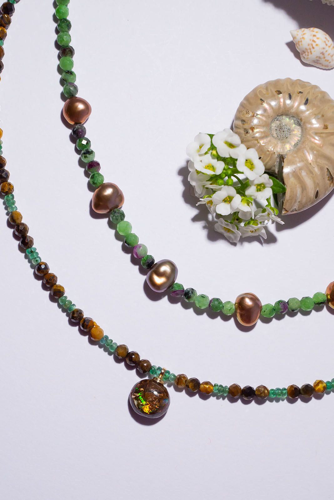 Necklace Gemstone Forest Fern Opal