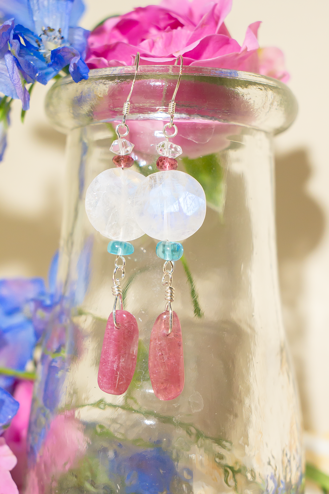 Tourmaline Pink Moon Earrings