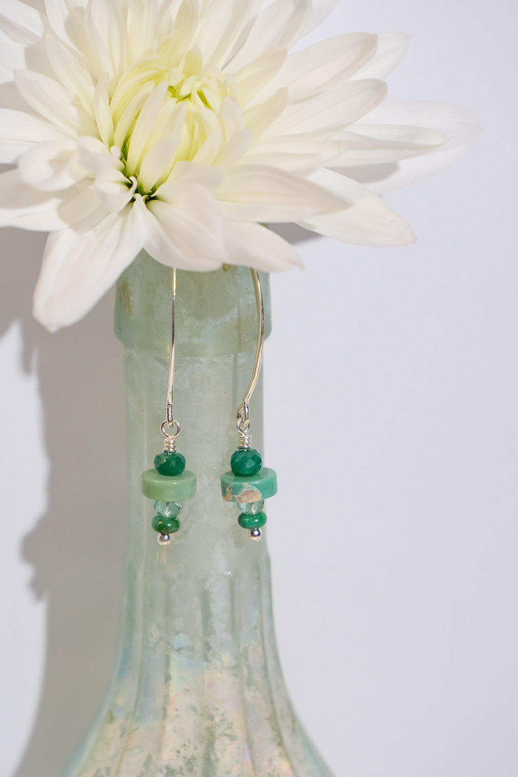 Turquoise Green Seas Stack Earrings