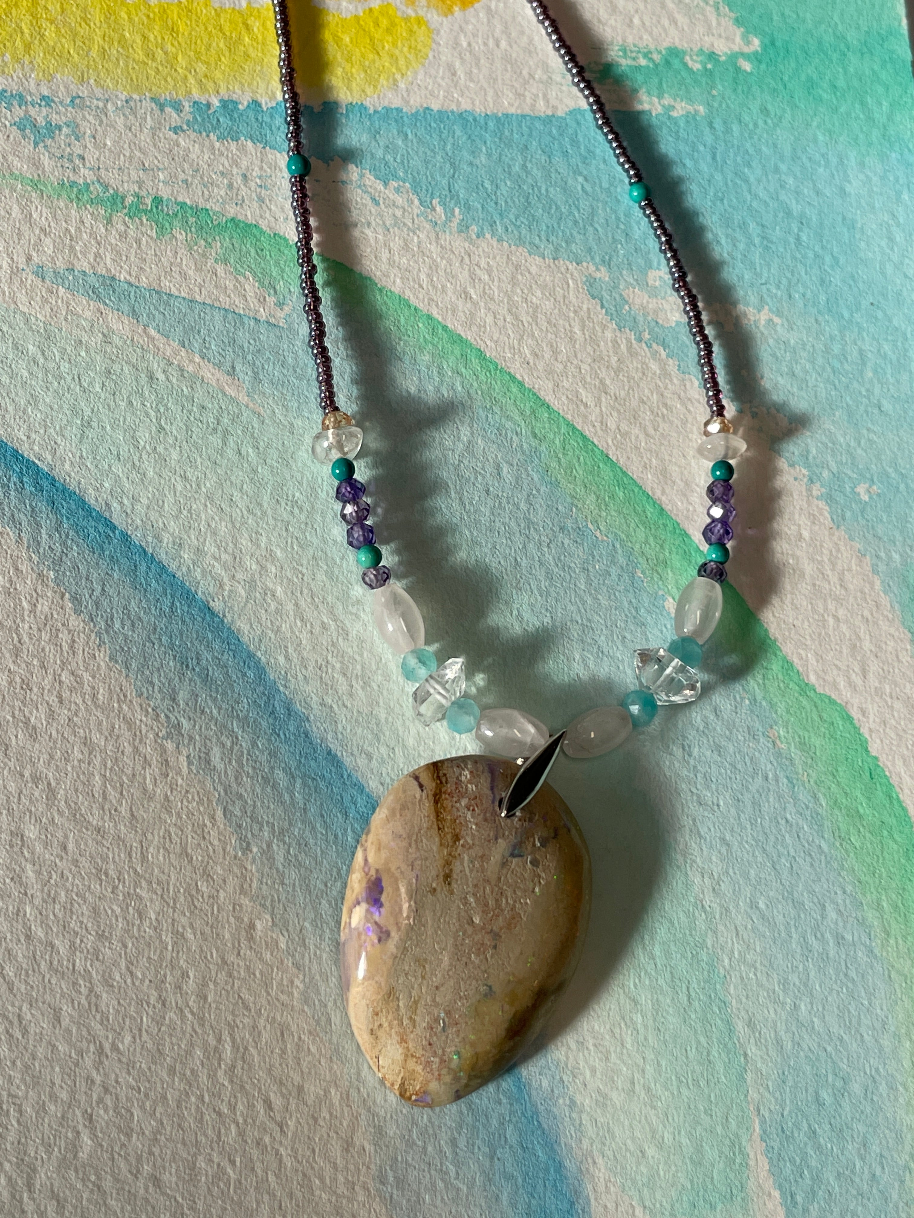 Necklace Australian Pale Matrix Opal