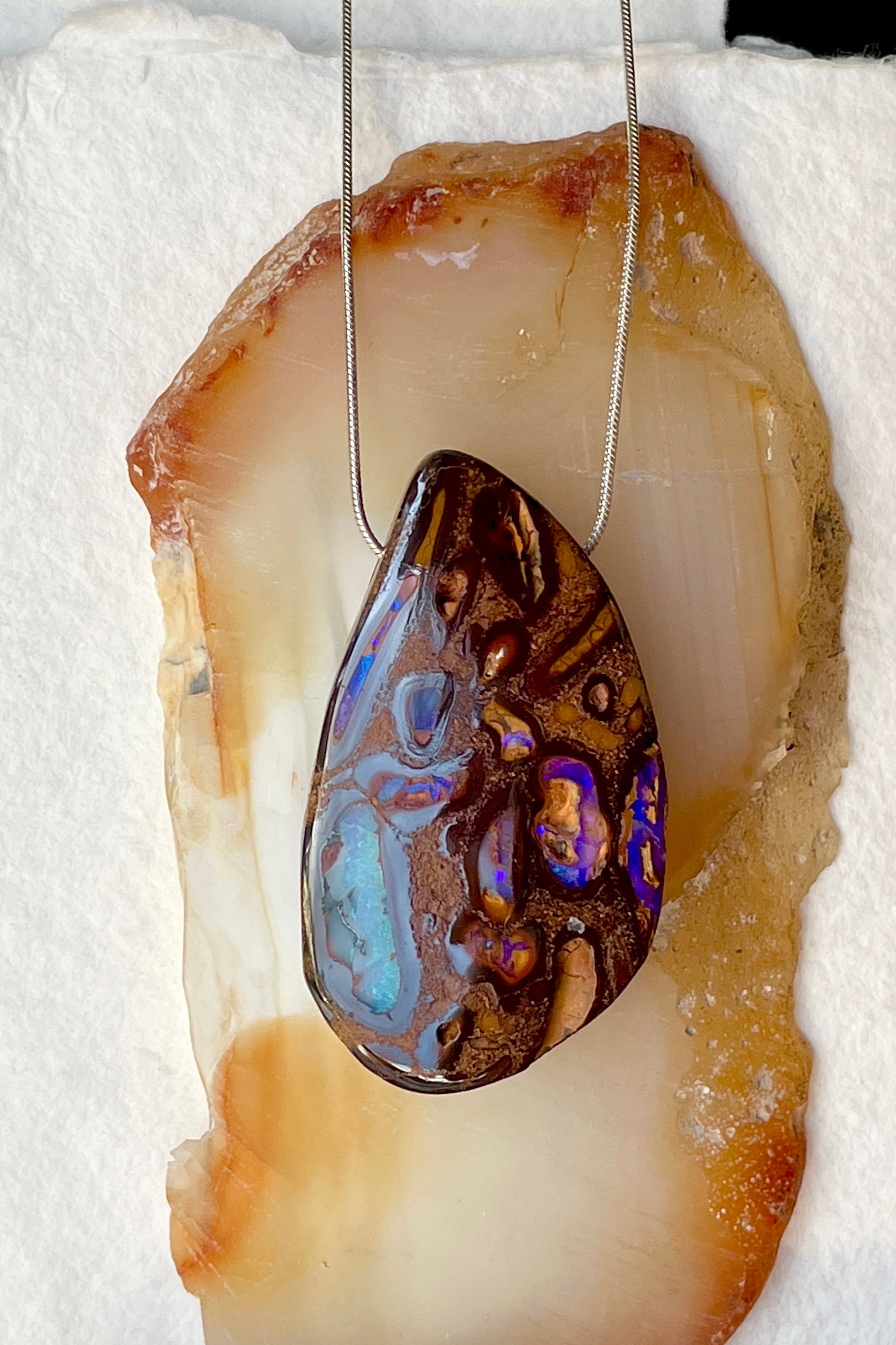 Pendant Australian Opal Free Form Rugged Cut