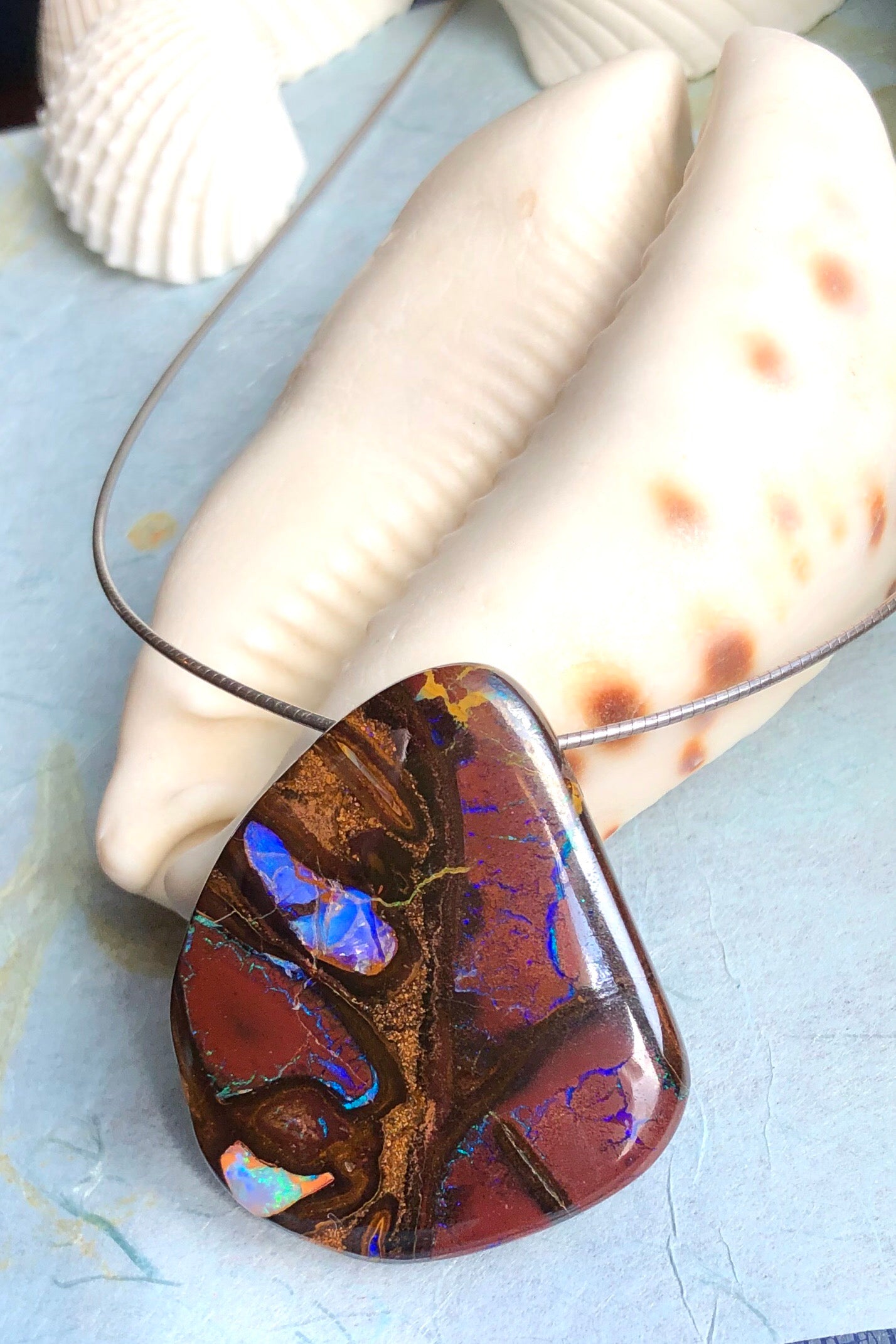 Pendant Australian Opal Free Form Cut 4