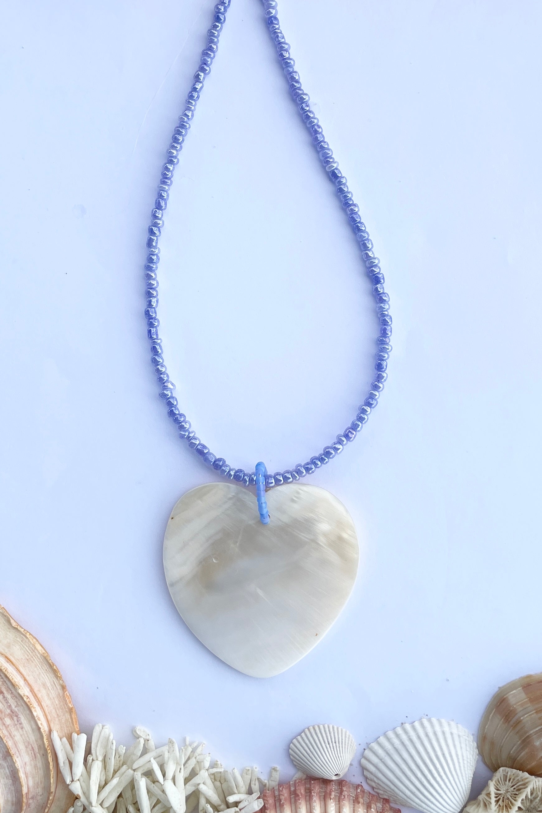 Necklace Shell Island Heart Mauve