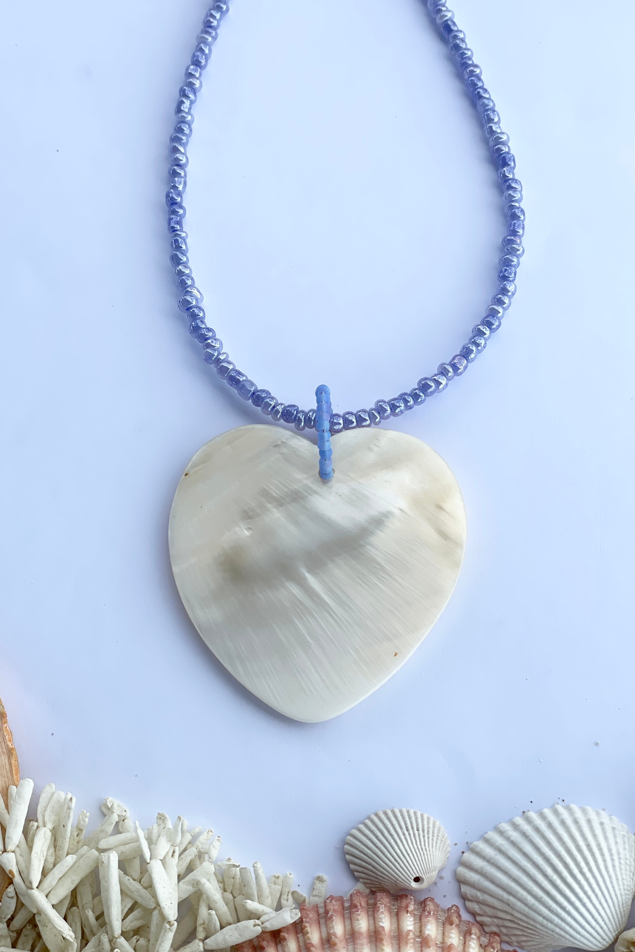 Necklace Shell Island Heart Mauve