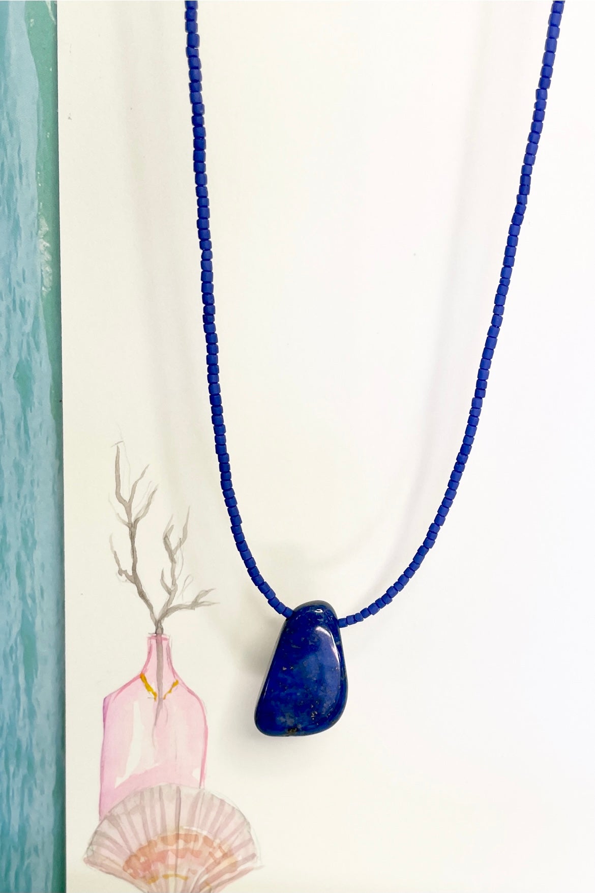 Necklace Cay Lapis Lazuli Pendant Tri