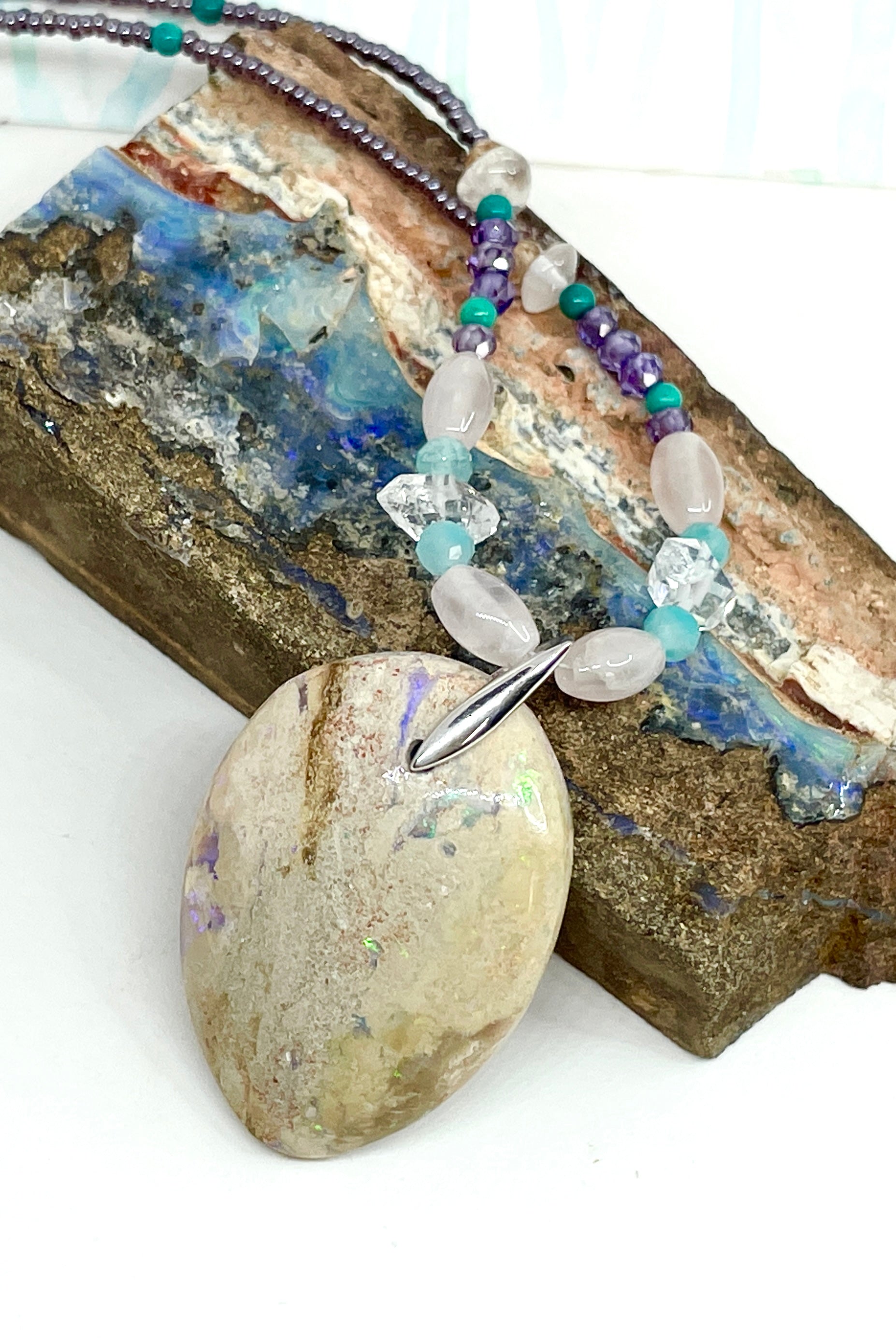 Necklace Australian Pale Matrix Opal