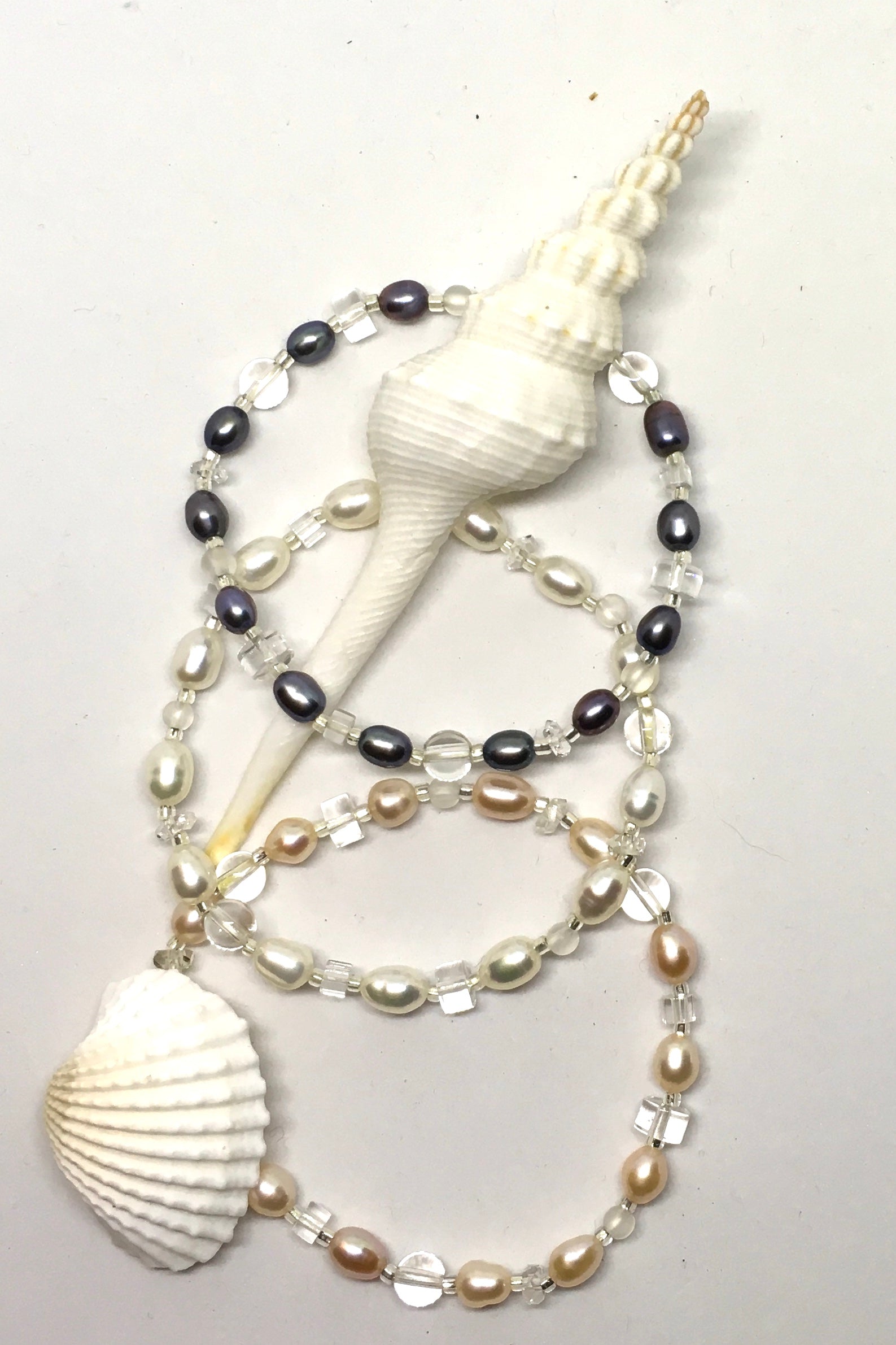 Pearl and Crystal Glass Bead Bracelet in Three colours