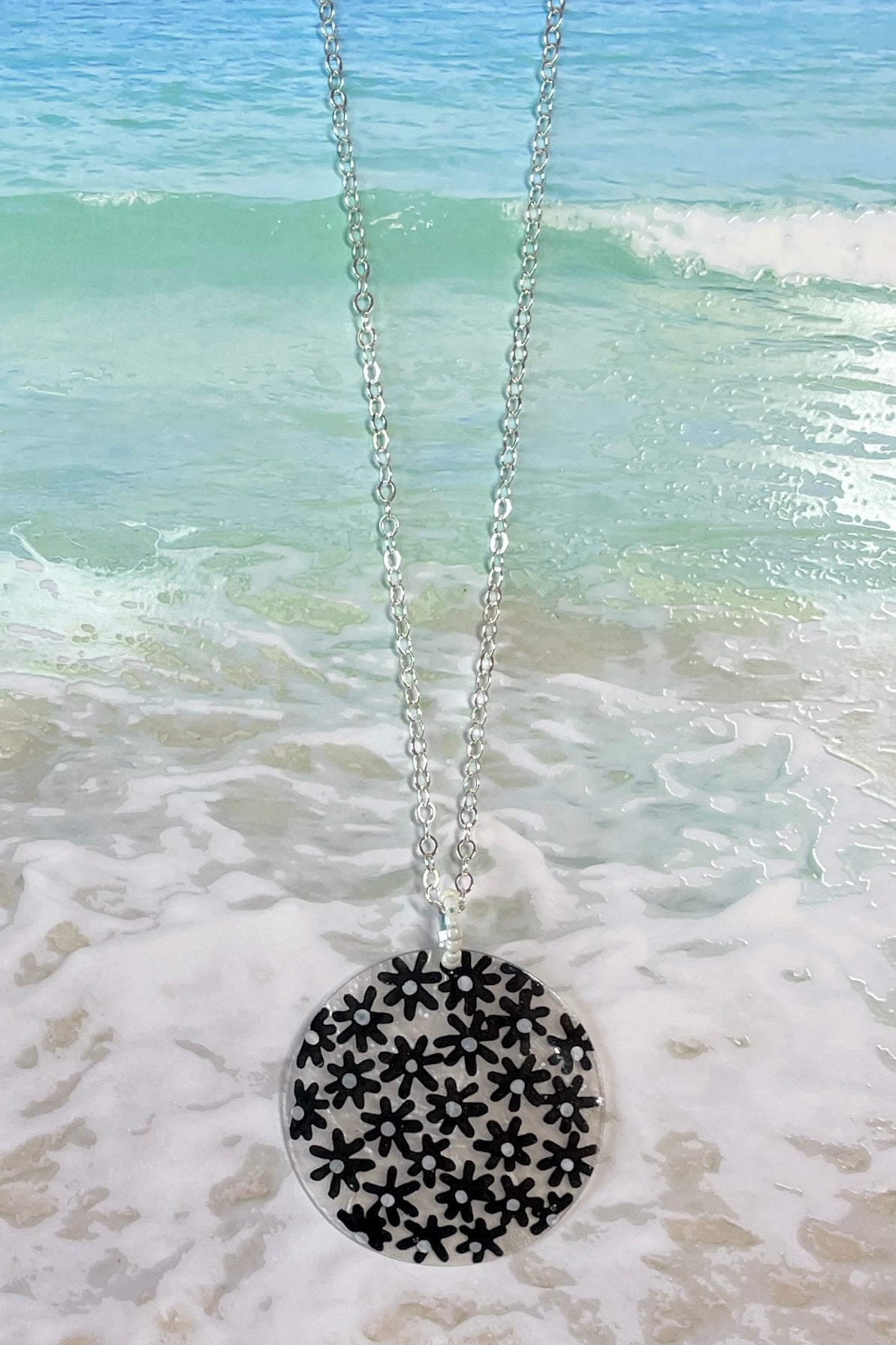 Pendant Daisy Beach Noir