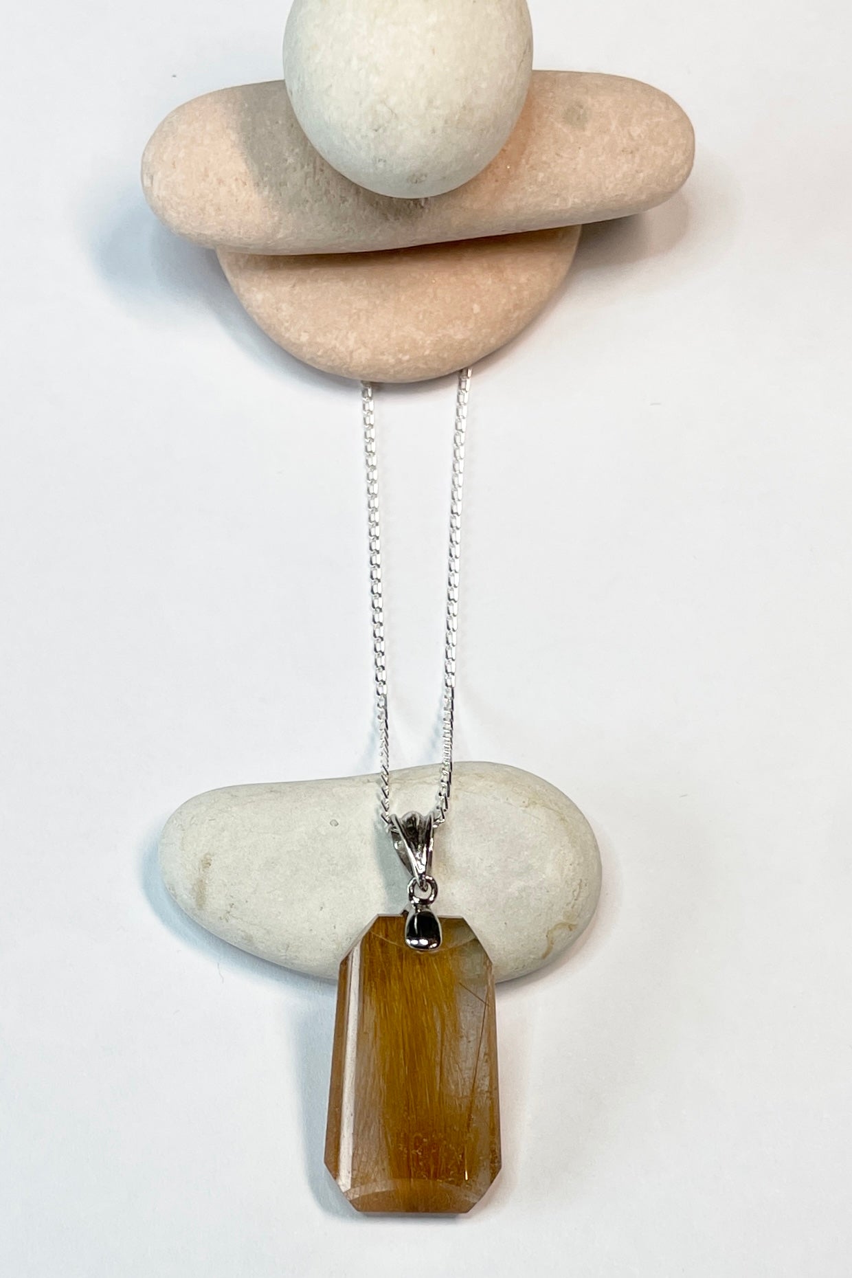 Pendant of Golden Rutilated Quartz A