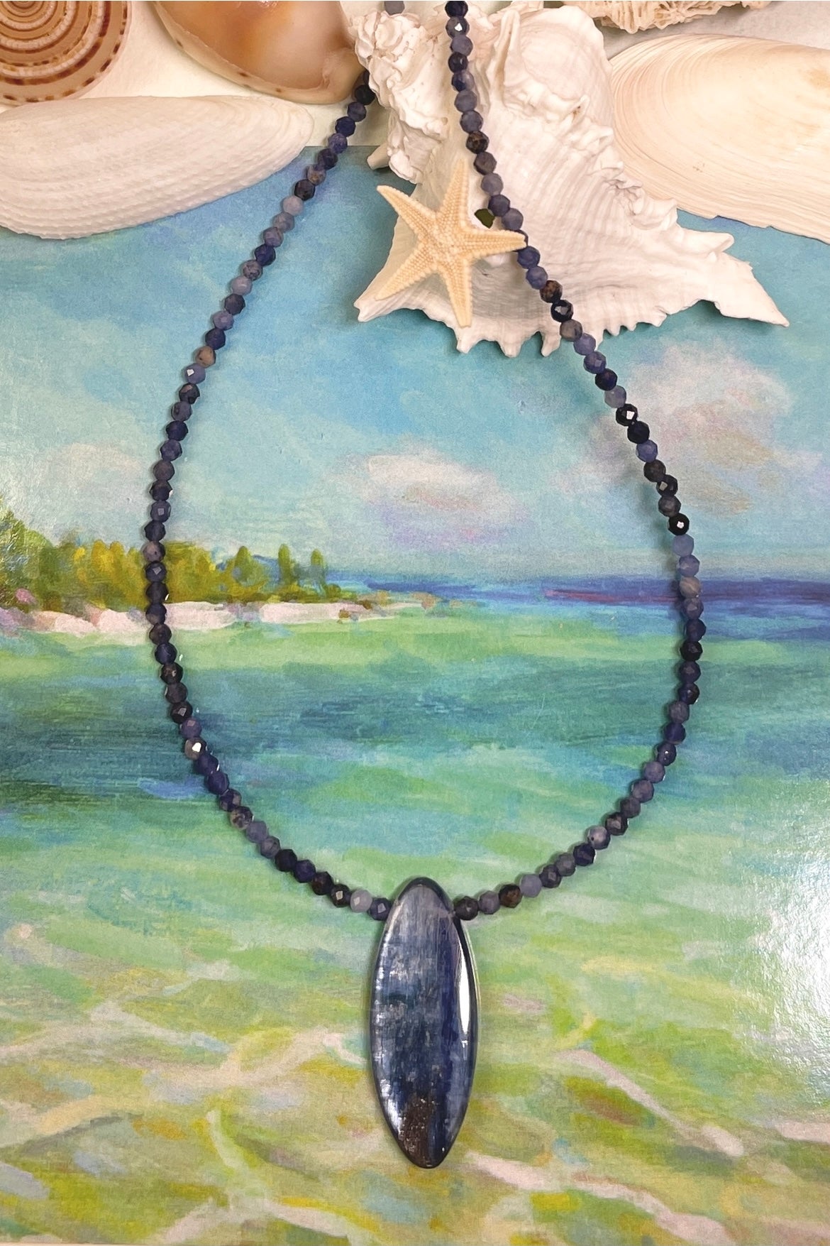 Necklace Kyanite on Gem Beads