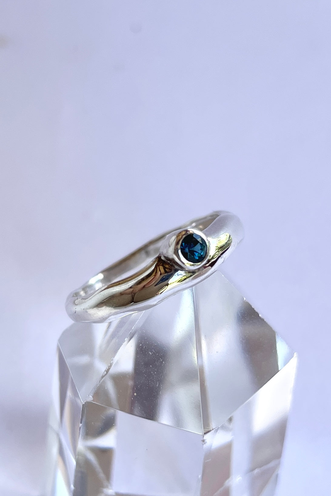 Ring Pemba Ripple Blue Tourmaline and Silver