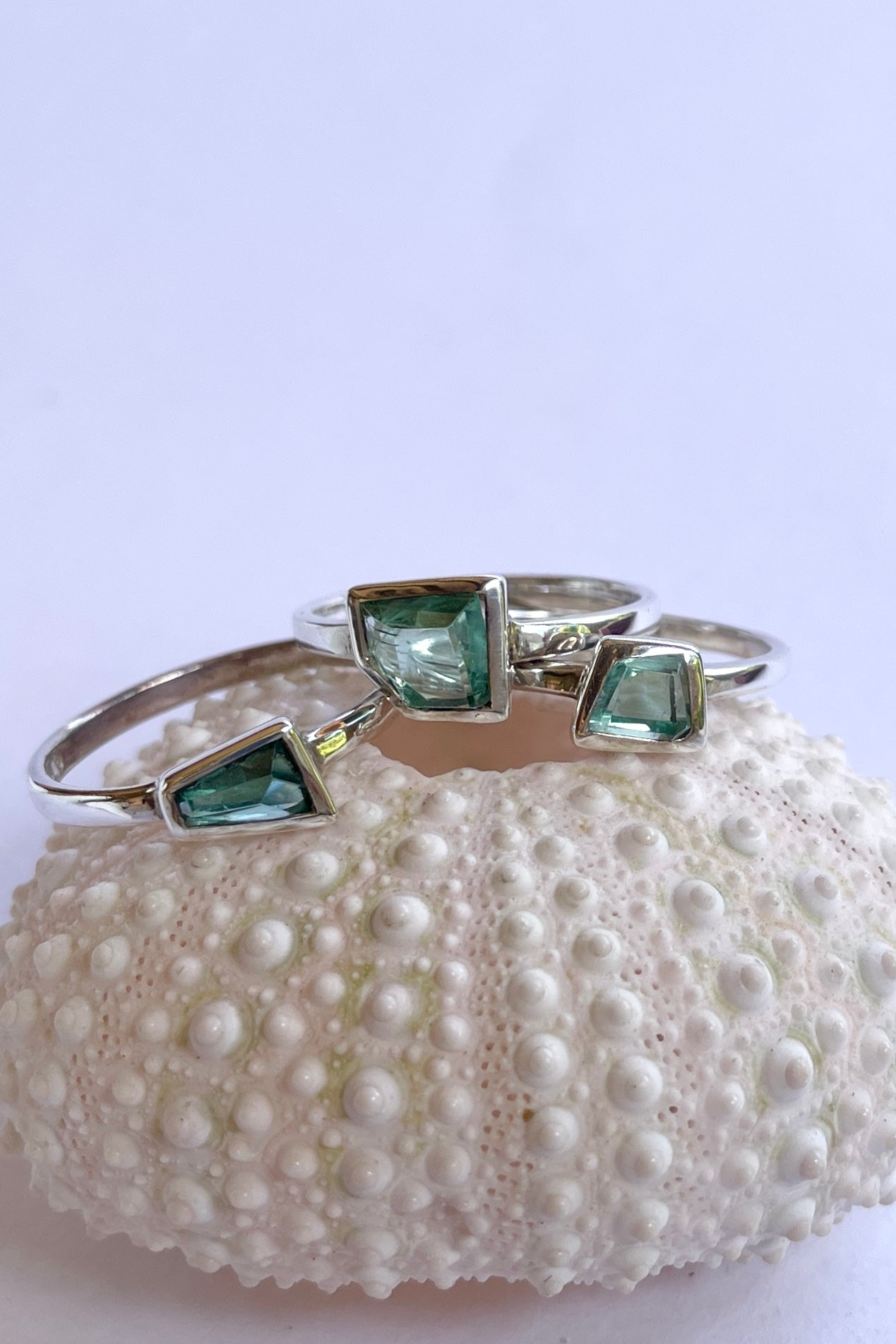 Ring Tourmaline Geo Soft Green Blue