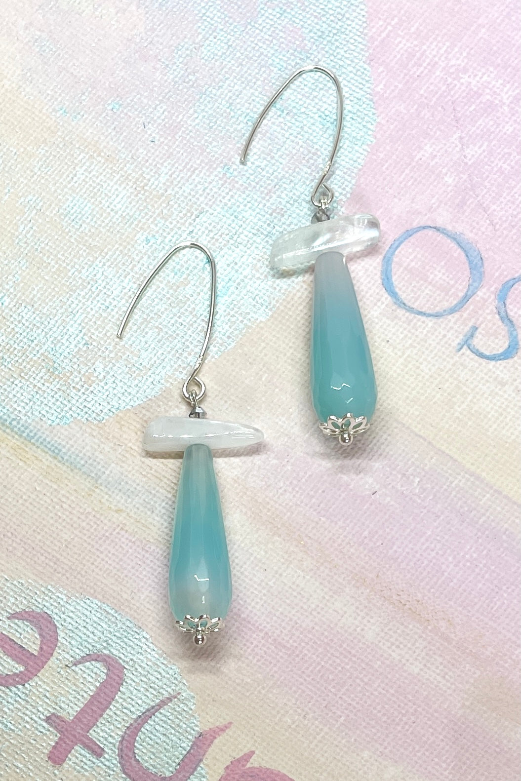 Earrings Rock Droplet Sea Blue