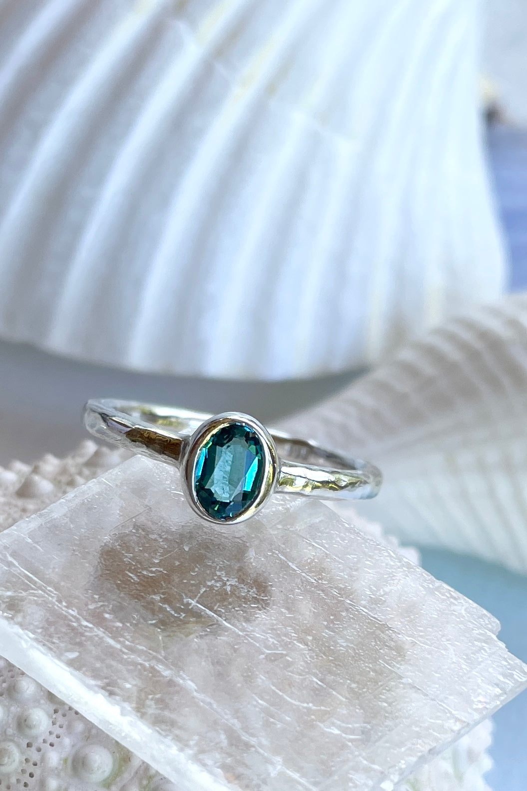 Ring Blue Tourmaline Oval H Silver