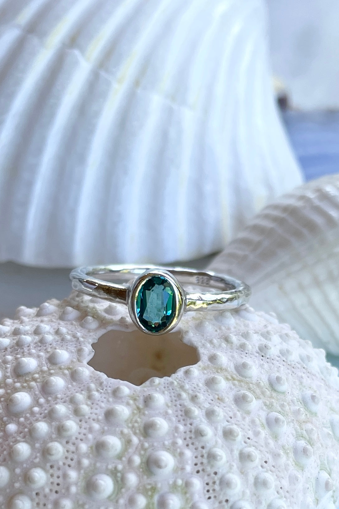 Ring Blue Tourmaline Oval H Silver