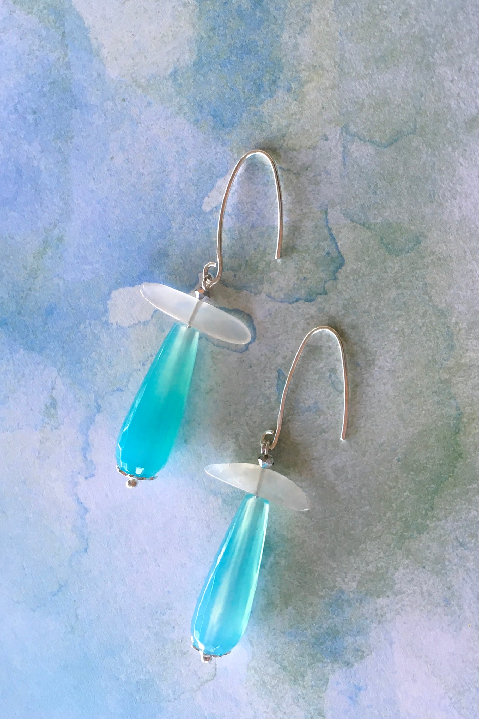 Earrings Rock Droplet Sea Blue