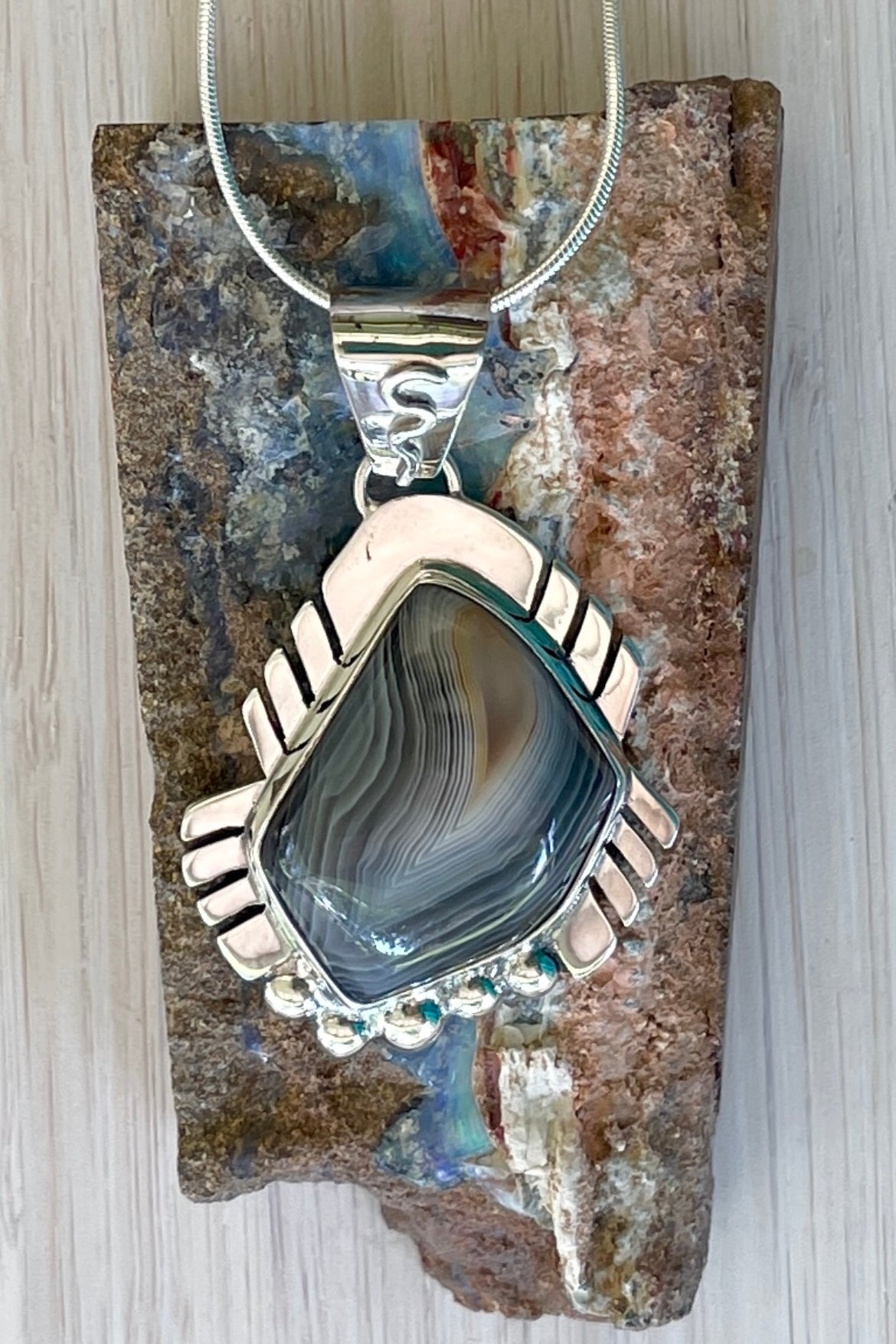 Pendant Terra Botswana Agate in Silver