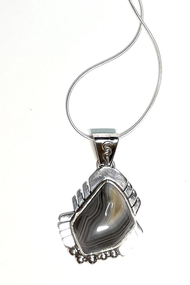 Pendant Terra Botswana Agate in Silver