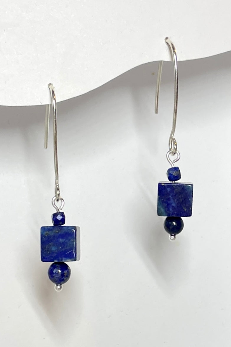 Earrings Serendipity Lapis Square