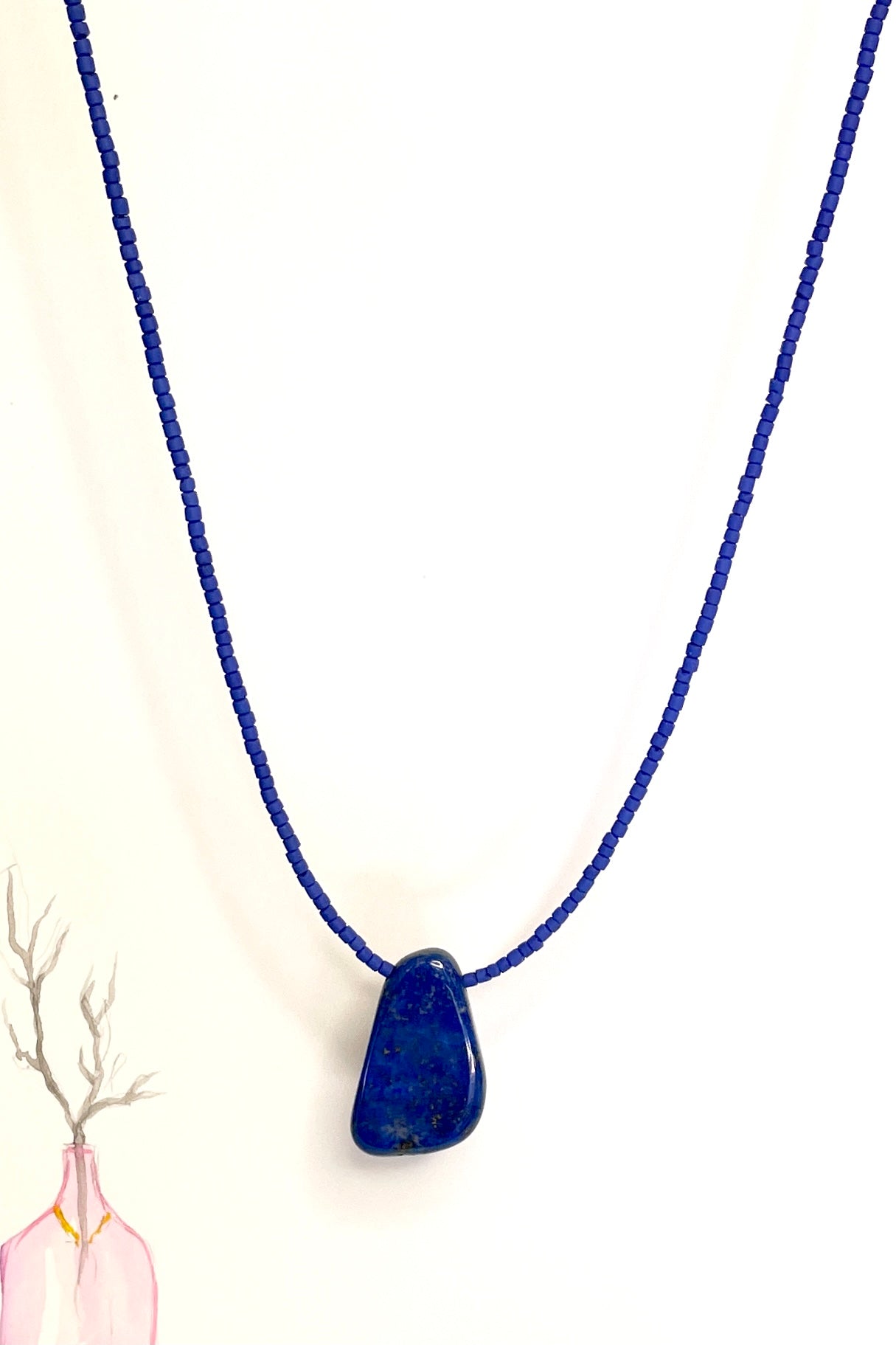 Necklace Cay Lapis Lazuli Pendant Tri