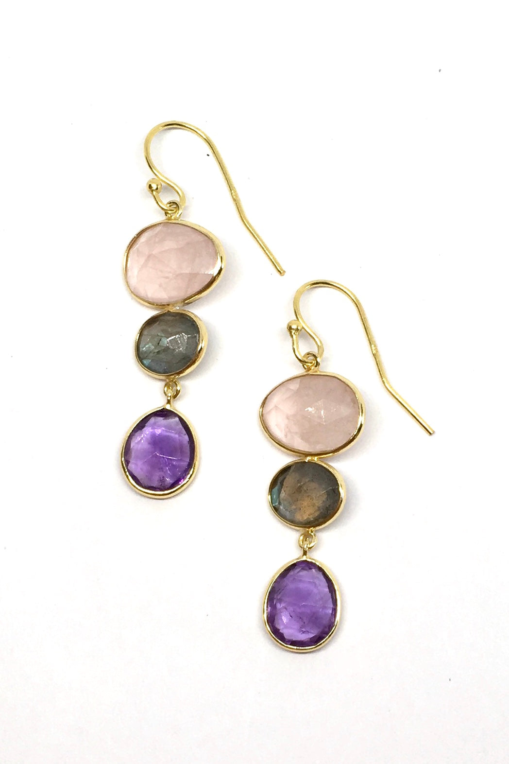 Oracle Earrings Golden Amethyst Moons